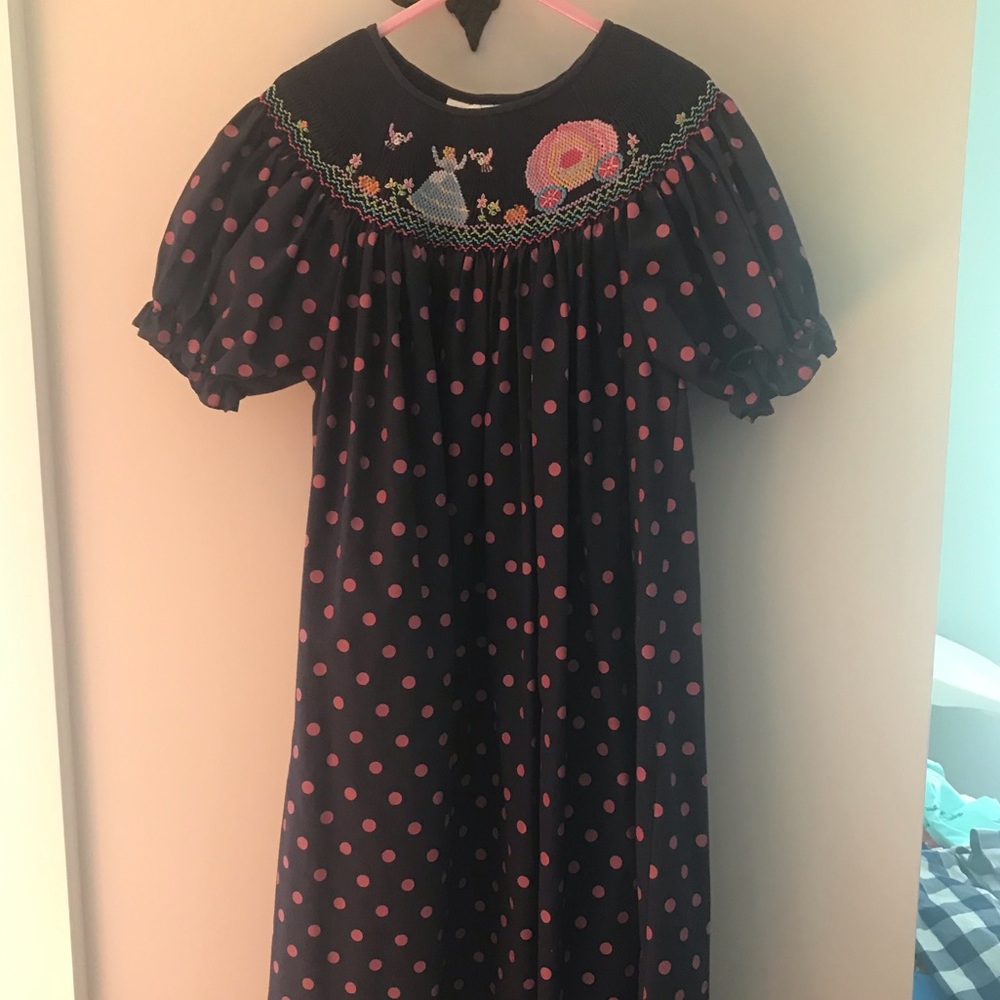 Smocked Cinderella Bishop-style dress